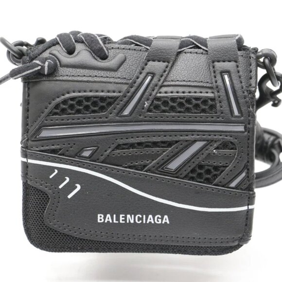 Balenciaga Faux Calfskin Fabric Sneakerhead Crossbody - Black/Silver - Picture 1 of 16